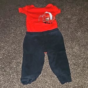 9 month short sleeved Dinosaur shirt with pants.